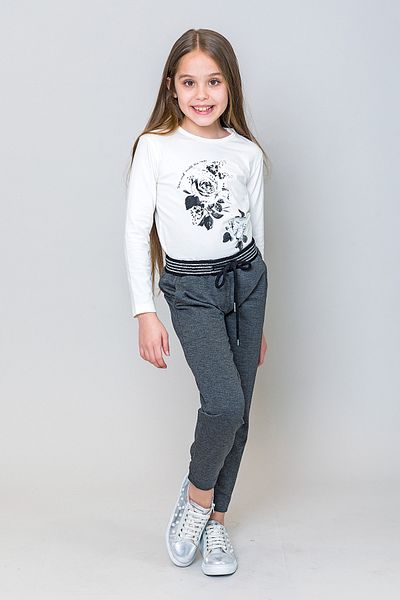 incity Pantaloni de trening pentru fete cu dungi cu sclipici