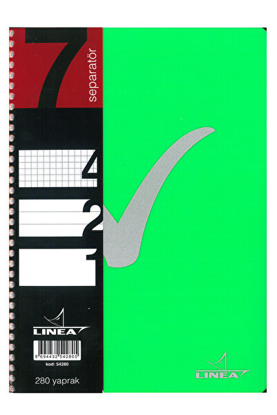 Linea 4+2+1 7 Seperatörlü(Bölümlü) A4 Pp Kapak 280 Yaprak Defter
