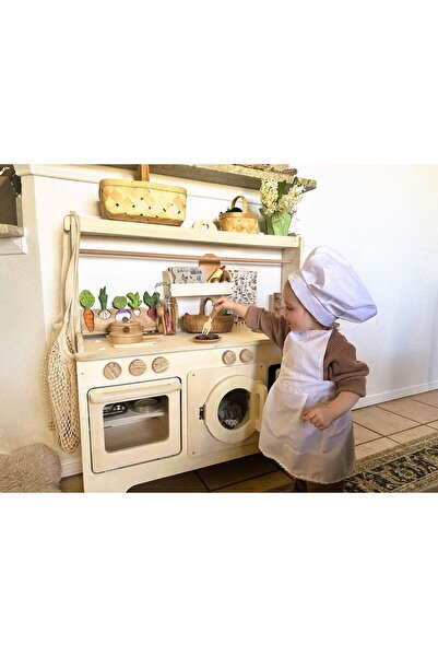 Anne ve Tasarım Ahşap Montessori Oyun Mutfağı - - Kids Wood Store Oyun Mutfak...