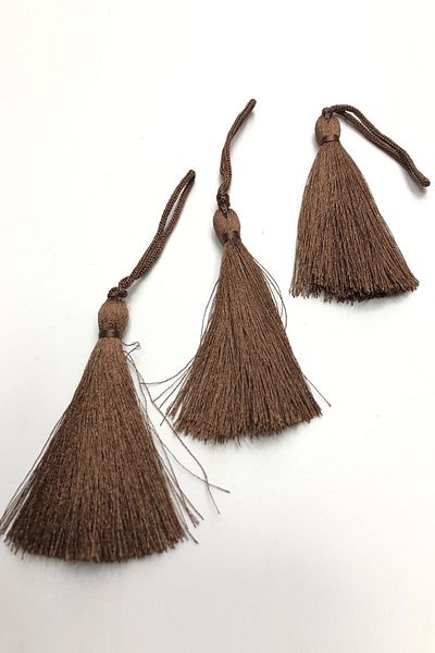 Hobigram Decorative Ribbon Brown Single Tassel 7 cm (10 Pcs) – Decorative Ribbon, Stylish Design, Women's Accessory