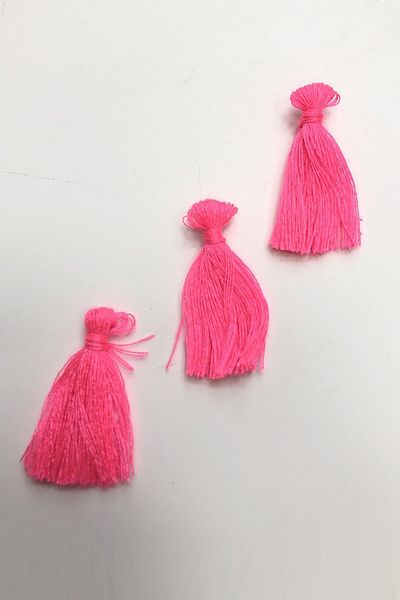 Hobigram Decorative Ribbon Pink Cotton Tassel 3 cm 10 Pieces – Decorative Ribbon, Stylish Design, Women's Accessory – D