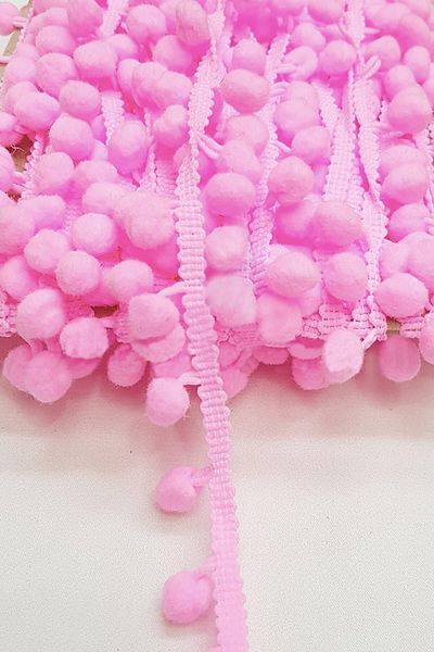 Hobigram Διακοσμητική κορδέλα Pink Ribbon Pompom 1,5cm – Διακοσμητική κορδέλα, Κομψό Σχέδιο, Γυναικείο Αξεσουάρ – Dekorati