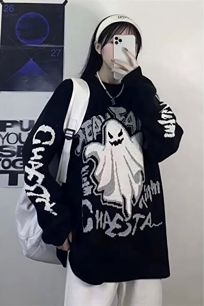 EFBUTİK Πλεκτό πουλόβερ μαύρο Ghost