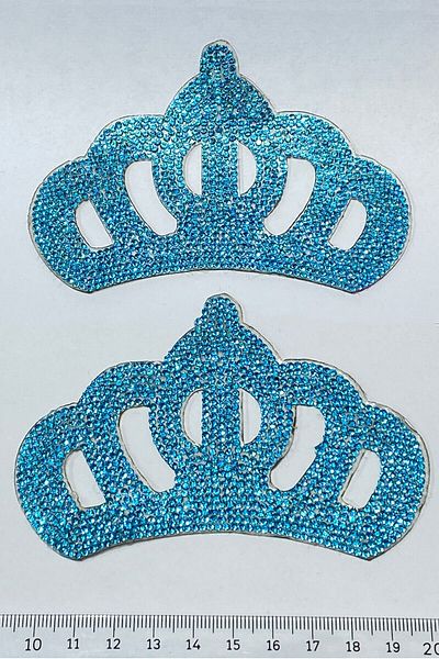 Hobigram Decorative Strip Iron-On Crown Patterned Sconce Blue 1 Piece – Decorative Strip, Stylish Design – Decor