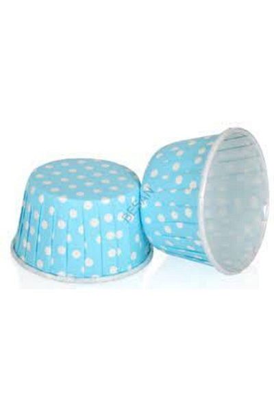 BENS Tekçe Light Blue Polka Dot Pet Capsule Muffin 25 Pieces