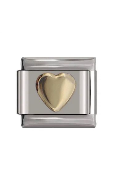 Kaeria Accessory سوار إيطالي من الفولاذ الذهبي على شكل قلب