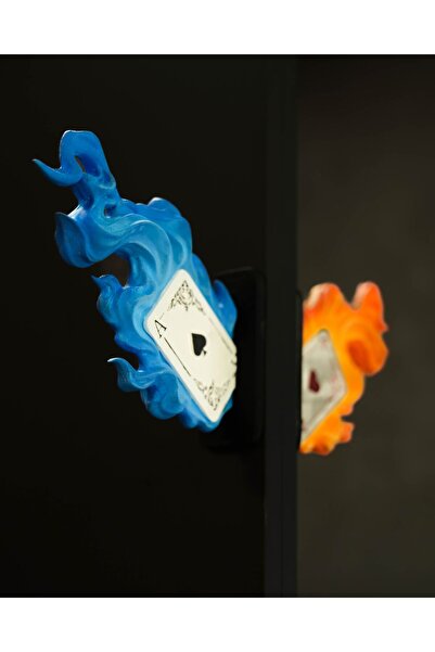 TuransoyCraft Sihirbazlar Çetesi Alevli As İskambil Kartı Dekoratif Obje Masaüstü Dekoratif Obje