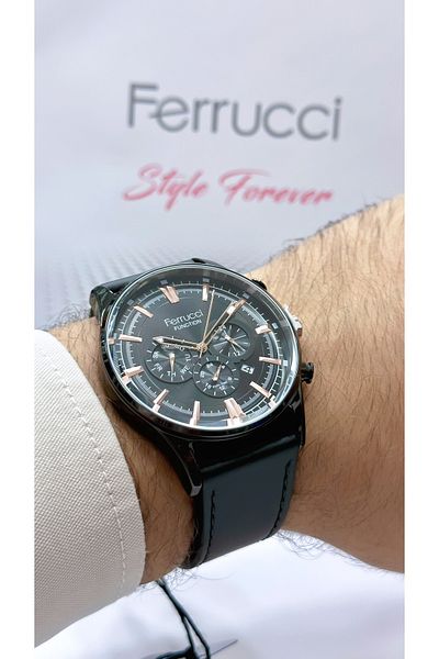 Ferrucci Leather Cord Men's Wristwatch Functions Active New Season