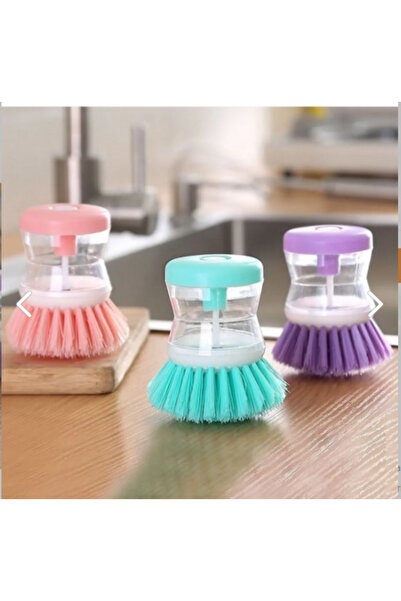 NİVENE فرشاة أطباق عملية مع خزان منظف سائل| فرشاة غسيل حوض المطبخ مع وعاء - ق...