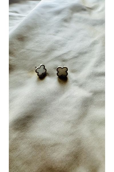 Venüs Accessory Steel Earrings with Clover Symbol