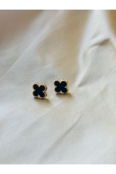 Venüs Accessory Steel Earrings with Clover Symbol