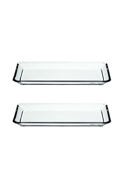 NUDE طبق تقديم كريستال جريس 68017 - طقم من قطعتين