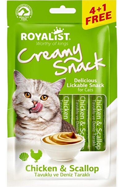 Royalist Creamy Snacky,kedi Kreması, Sıvı Ödül Maması Tavuk & Deniz Taraklı L...