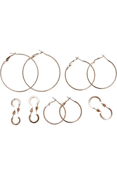 Urban Classics Aksesuarlar Temel Halka Küpeler 6'lı Paket