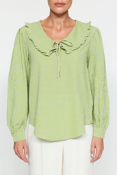 Trendyol Collection Green Collar Detailed Woven Blouse TWOAW22BZ0097