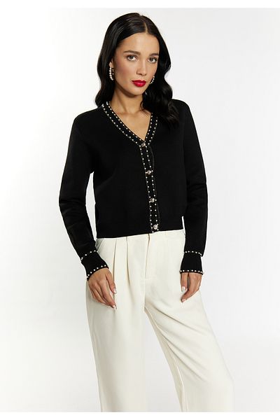 Faina Strickjacke mit Perlen-Mioki-Details