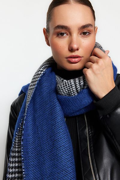 Trendyol Collection Saks Houndstooth mintás, puha texturált sál TWOAW24AT00007