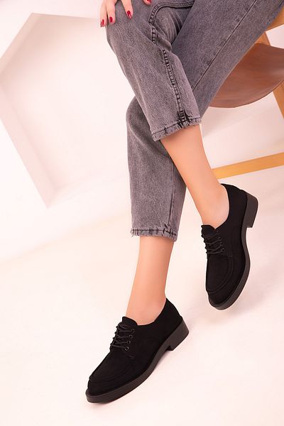 SOHO Schwarze Wildleder Freizeitschuhe für Damen 18380