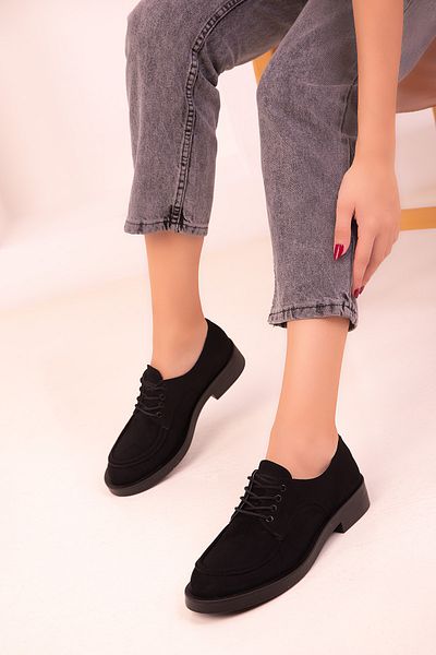 SOHO Schwarze Wildleder Freizeitschuhe für Damen 18380