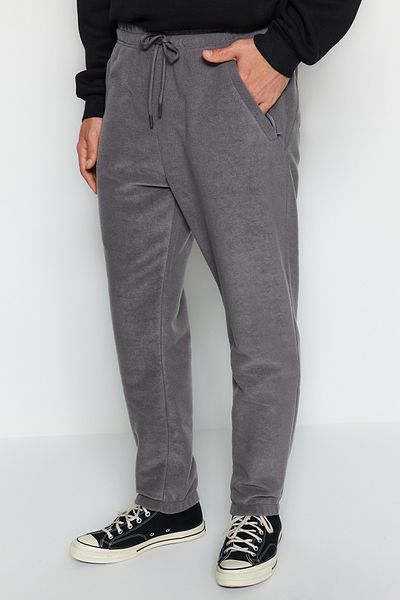 Trendyol Collection Kouřová barva - Tepláky s gumovou nohou, proti žmolkování - Tmnaw24Ea00020
