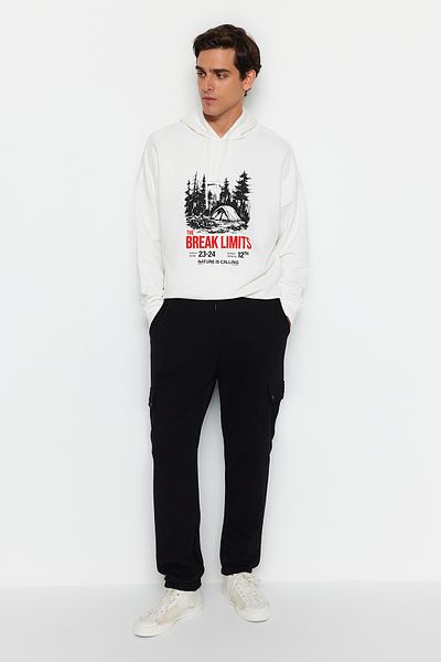 Trendyol Collection Oversize czarne spodnie dresowe typu jogger - kieszeń cargo, Tmnaw24Ea00016