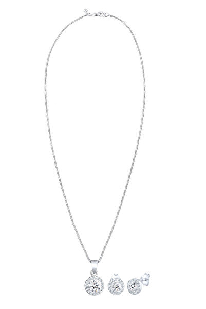 ELLI Schmuckset Kette Stecker Kristal Edel 925 Gümüş