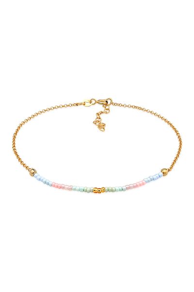ELLI Fußschmuck Boncuk Kugeln Pastell 925 Gümüş