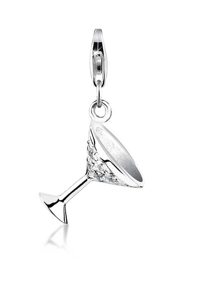 Nenalina Charm Anhänger Cocktailglas Zirkonya 925 Ayar Gümüş