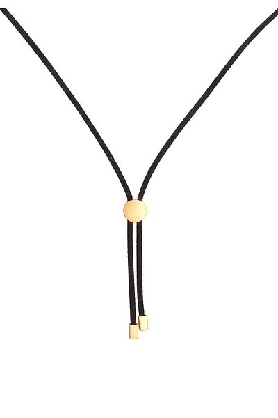 ELLI Halskette Damen Leder Schwarz Synthetik Scheibe Element Trend aus 925 Sterling Silber