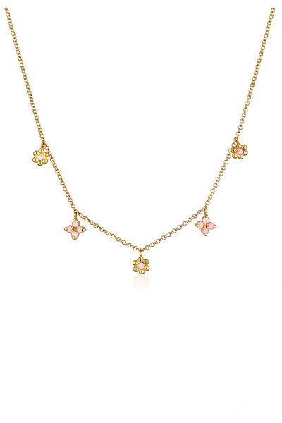 ELLI Halskette Damen Solitär Statement mit Kristallen in 925 Sterling Silber vergoldet