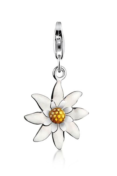 Nenalina Charm Edelweiß Silber-Anhänger Tracht 925er Silber