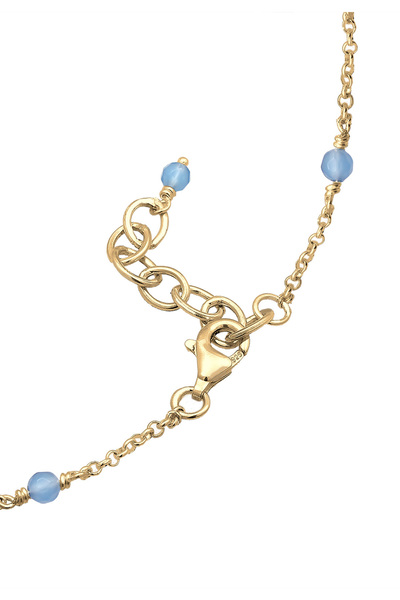 ELLI Fußschmuck Kugel Bead Strand Meer Urlaub Blau 925er Silber