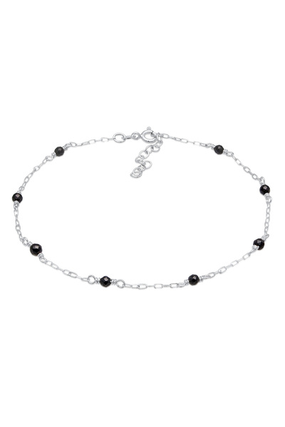 ELLI Fußschmuck Onyx Perlen Elegant 925 Silber
