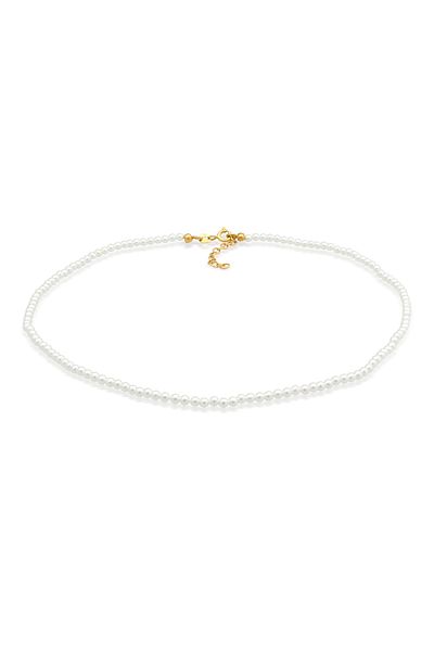 ELLI Halskette Damen Choker Trend mit Muschelkernperlen aus 925 Sterling Silber