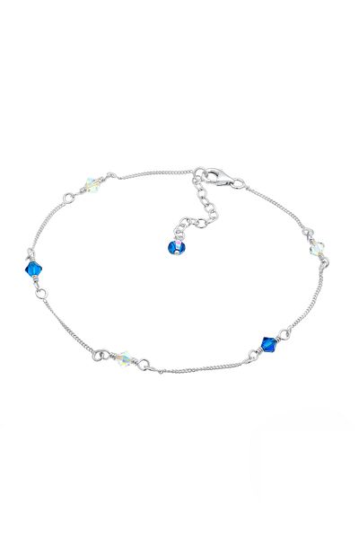 ELLI Fußschmuck Basic Strang Bead Kristalle 925 Silber