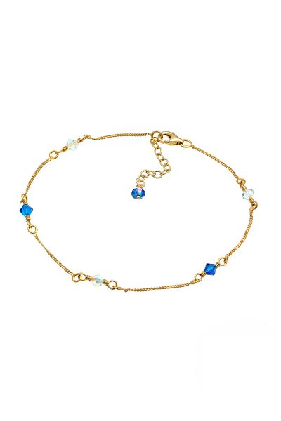 ELLI Fußschmuck Basic Strand Boncuk Kristal 925 Gümüş