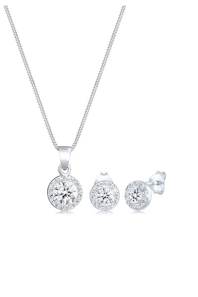 ELLI Schmuckset Kette Stecker Kristal Edel 925 Gümüş