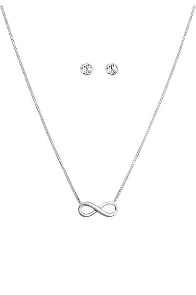 ELLI Schmuckset Unendlichkeitssymbol Kristalle 925 Silber