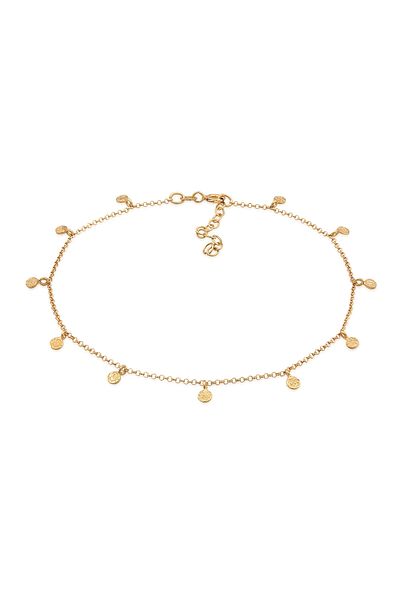 ELLI Fußschmuck Plättchen Organic Look 925 Silber