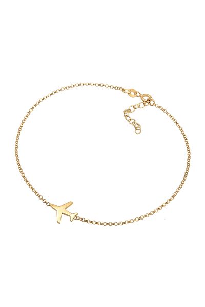 ELLI Fußschmuck Flugzeug Travel Reise Basic 925 Silber