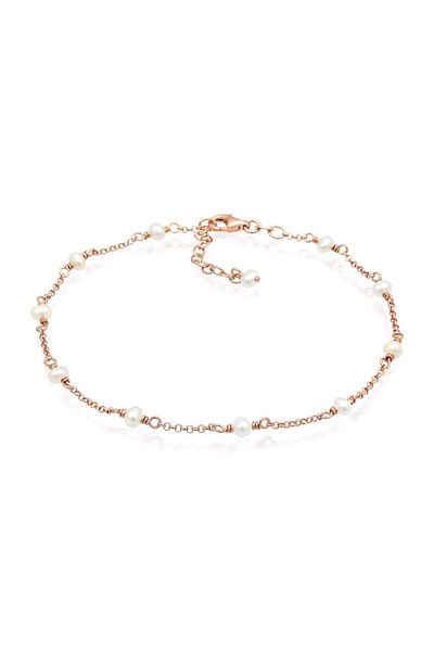 ELLI Fußschmuck Süßwasserzuchtperle Strand Meer 925 Silber