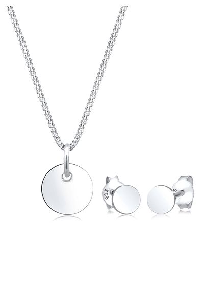 ELLI Schmuckset Basic Set Kreis Halskette Ohrstecker 925 Silber