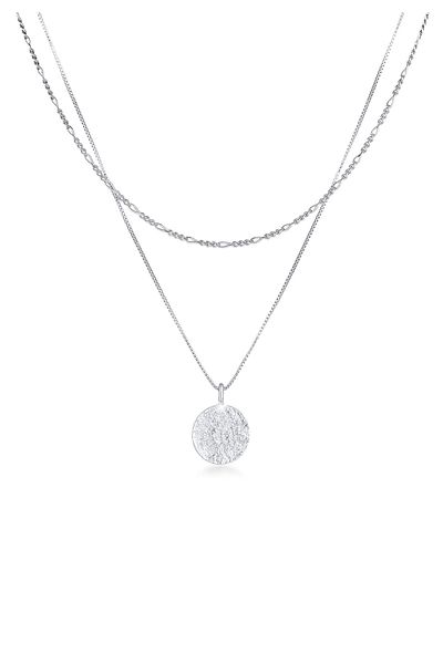 KUZZOI Halskette Herren Katman Figaro Venezianer Plättchen 925 Silber