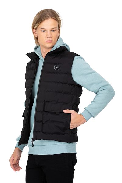 DYNAMO Men's Black Puffer Vest with Pocket Detail 4017
