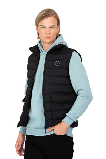 DYNAMO Erkek Siyah Cep Detaylı Şişme Yelek 4017