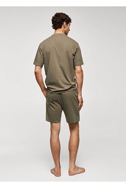 MANGO Man Pamuklu şort pijama takımı