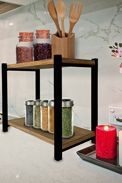 Tedarikcenter 2 Raflı Mutfak Rafı Tezgah Üstü Raf Çok Amaçlı Mutfak Rafı Baha...