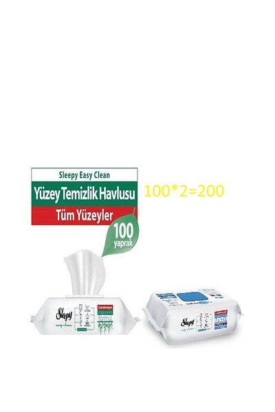 Sleepy Easy Clean White Soapy + Bleach Additive Surface Cleaning Towel 100+100 (200 Sheets)
