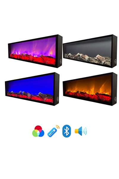 Esha Home ELEKTRİKLİ YAPAY DEKORATİF ŞÖMİNE BLUETOOTH I 150x25cm