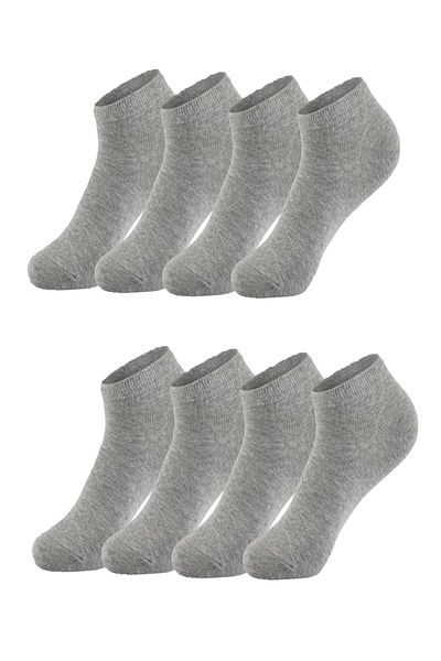 Hilis Socks Комплект унисекс памучни спортни чорапи до глезена, сиви, 8 чифта